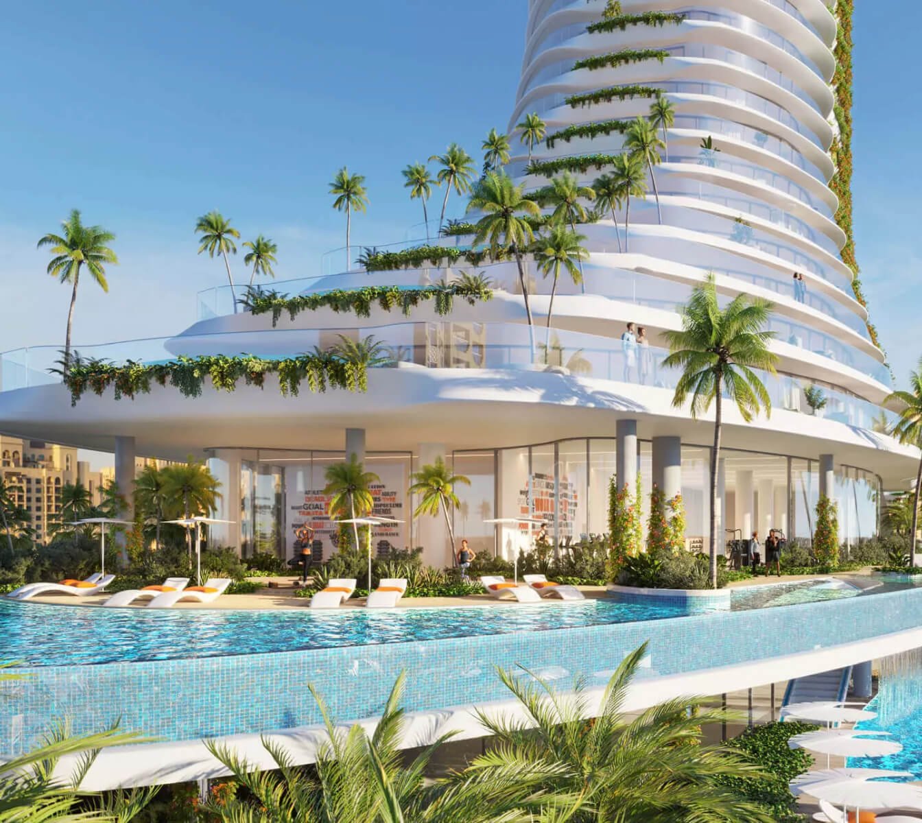 Luxury tower with greenery